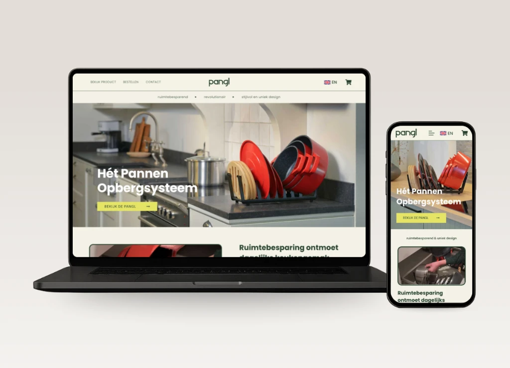 Bouwen van een website voorbeeldwebsite PANGL Pannenrek