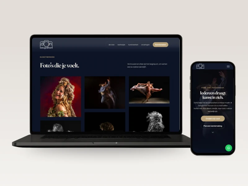 Maken van een website voorbeeld Don Fotografeert
