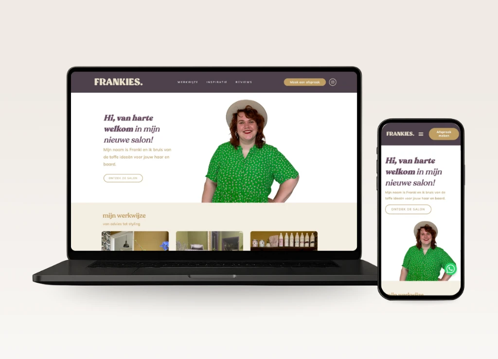 Professionele website laten maken voorbeeldwebsite Frankies Kapper
